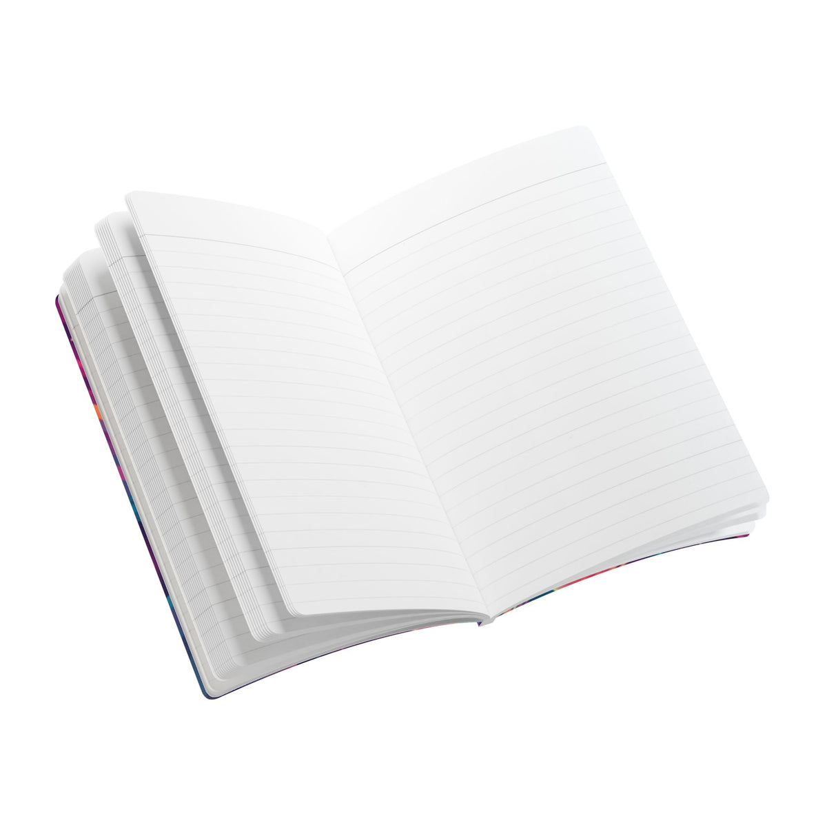 Cosmic Swirl Softcover Journal — Neon Galaxy Moon & Planets Notebook