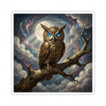 Mystical Steampunk Owl Kiss-Cut Sticker