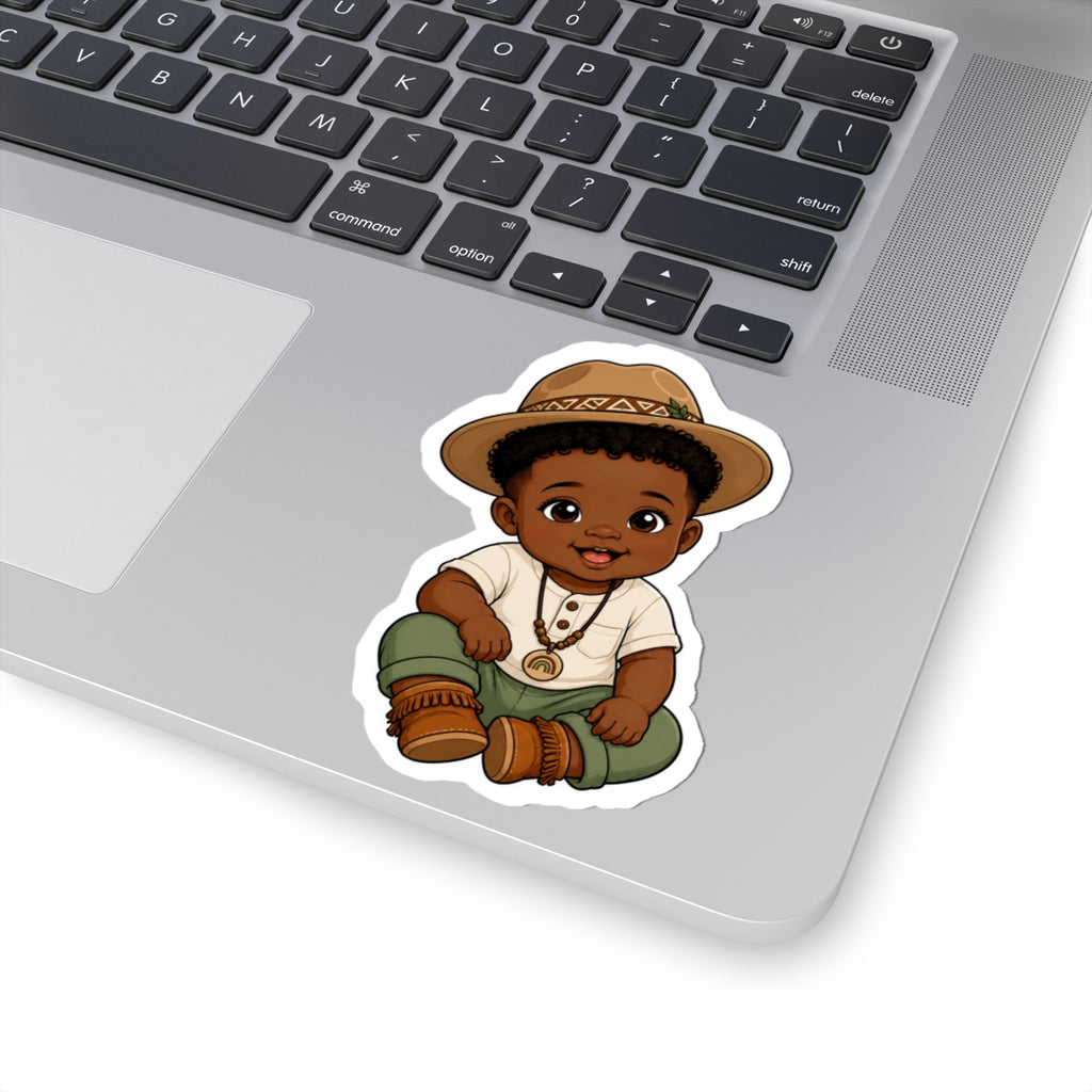 Adorable Black Baby boy Kiss-Cut Sticker