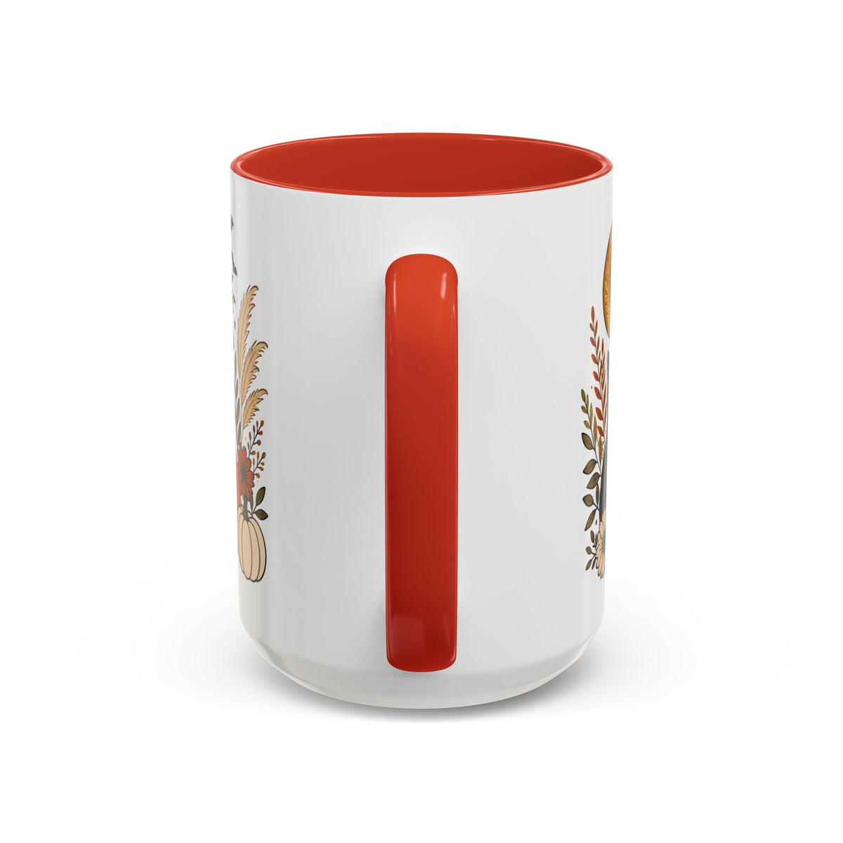 Halloween Ghost & Black Cat Accent Coffee Mug — Spooky Pumpkin Fall Coffee Cup (11/15oz)