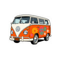 Vintage Hippie Camper Van Kiss-Cut Sticker