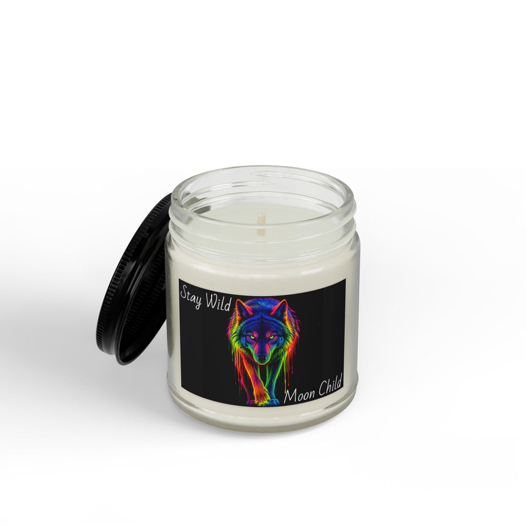 Stay Wild Moon Child Rainbow Wolf Soy Candle
