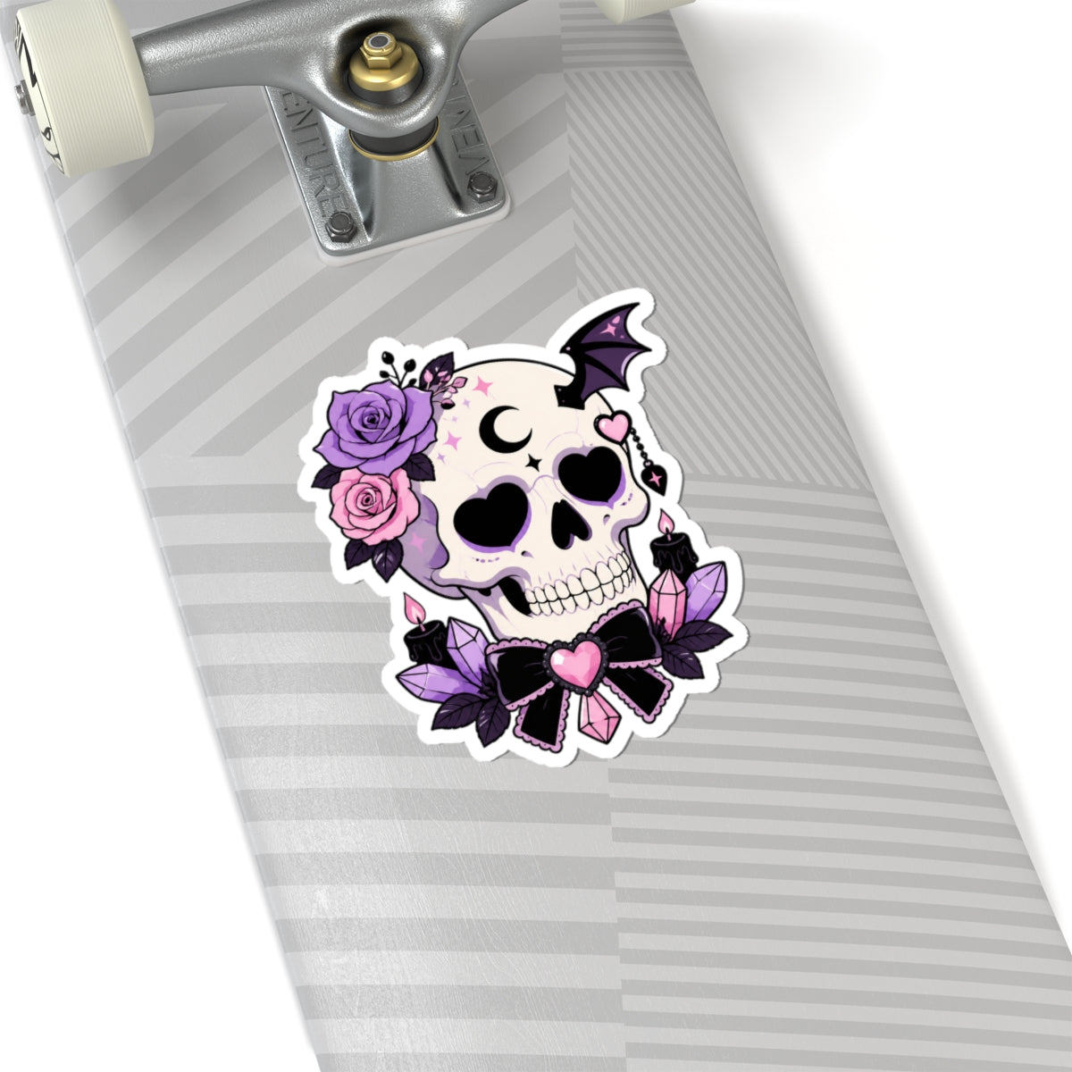 Pastel Gothic Sugar Skull Kiss-Cut Sticker