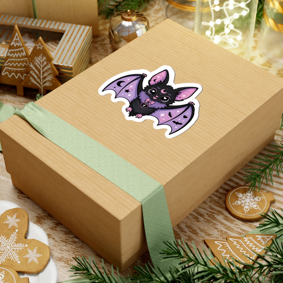 Pastel Gothic Bat Kiss-Cut Sticker
