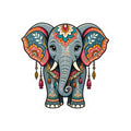 Decorative Elephant Kiss-Cut Sticker