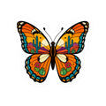 Colorful Desert Butterfly Kiss-Cut Sticker