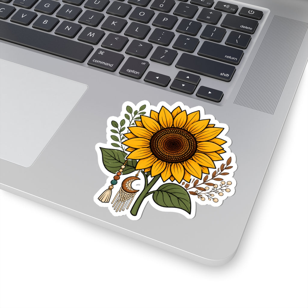 Boho Sunflower Kiss-Cut Sticker