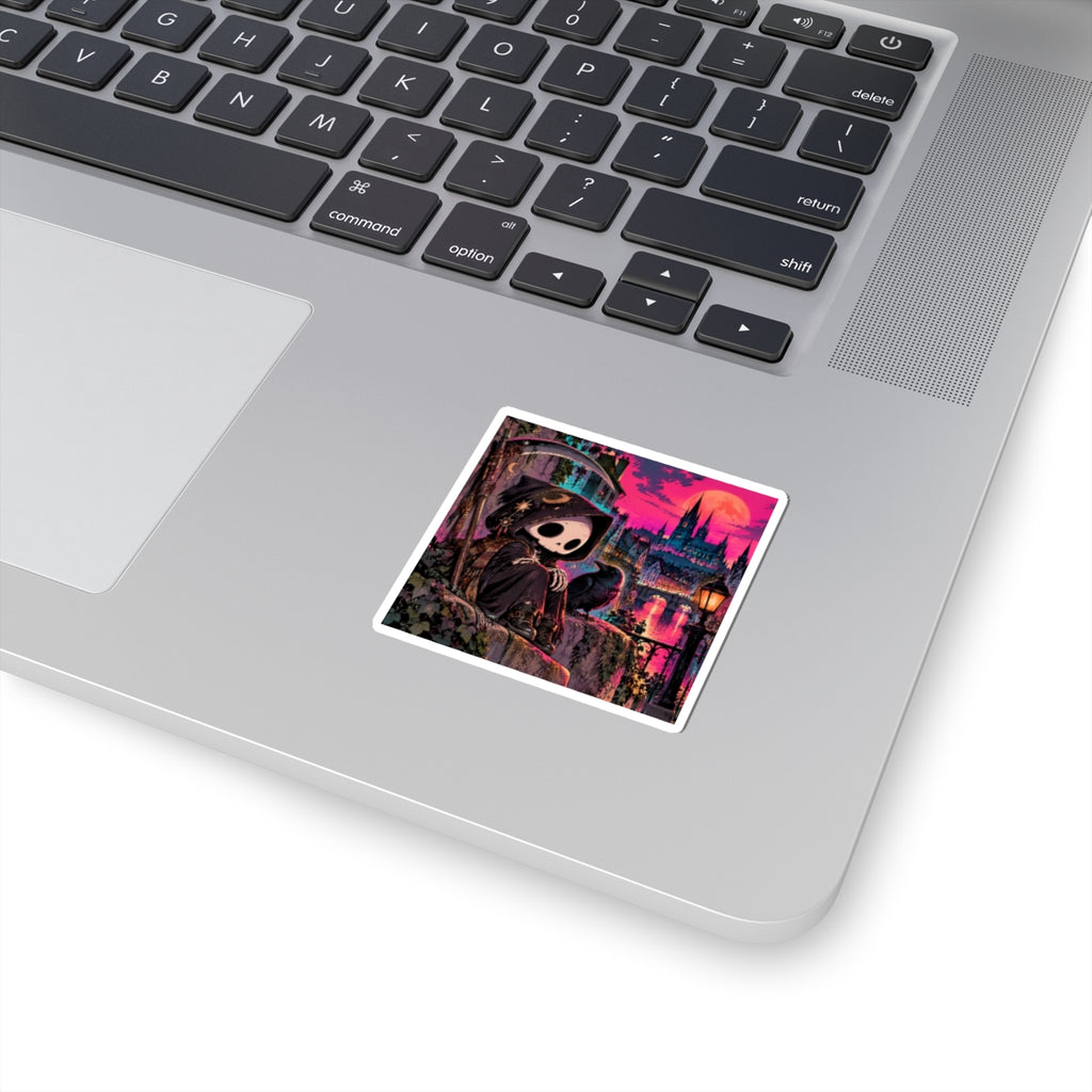 Gothic Grim Reaper Raven Kiss-Cut Sticker