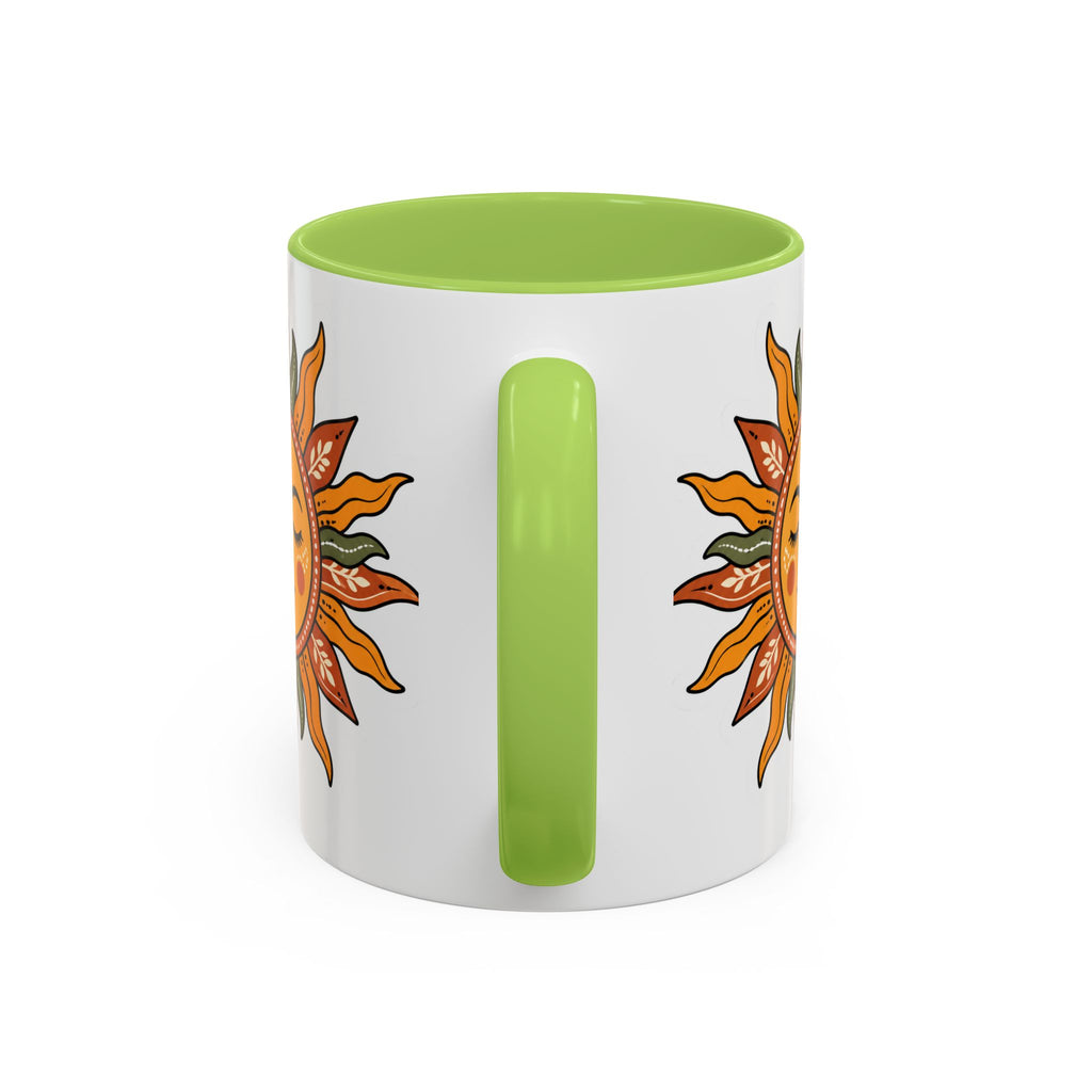 Sunface Accent Coffee Mug — Boho Sun Goddess Ceramic Mug (11/15oz)