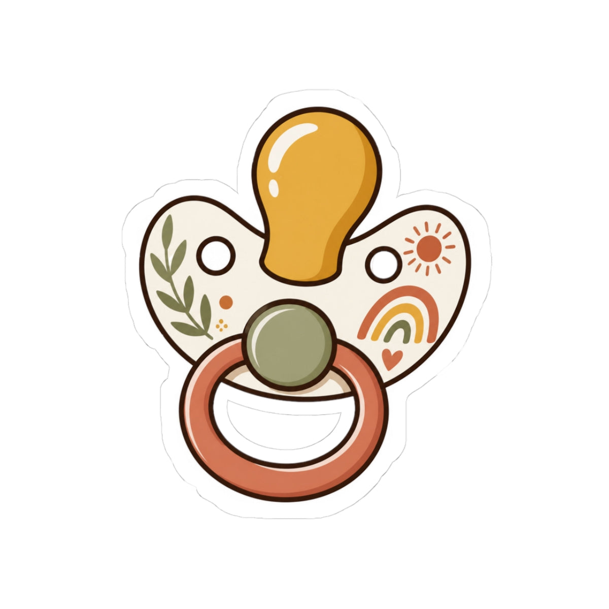 Boho Rainbow Pacifier Kiss-Cut Sticker