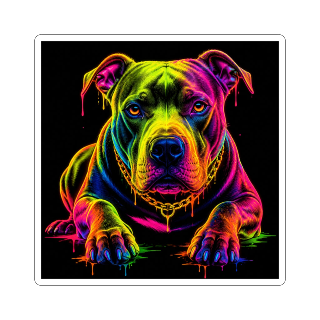 Neon Pit Bull Kiss-Cut Sticker