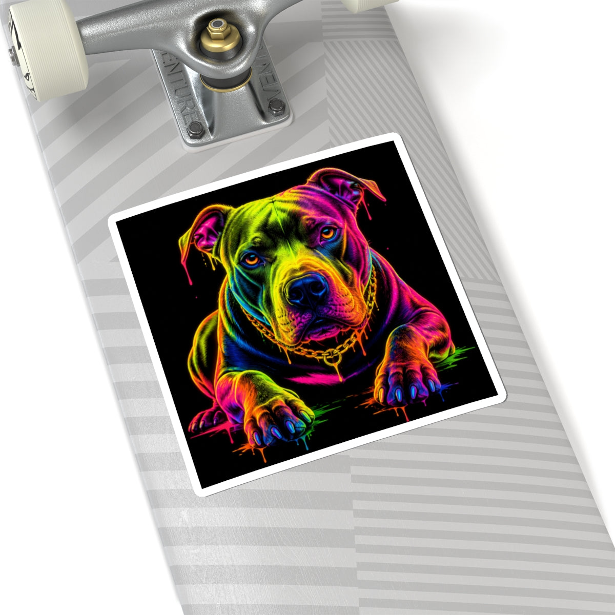 Neon Pit Bull Kiss-Cut Sticker