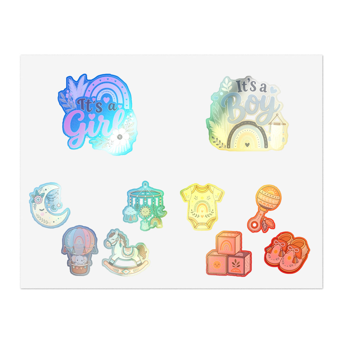 It's a Girl or Boy Boho Baby Shower Sticker Sheets