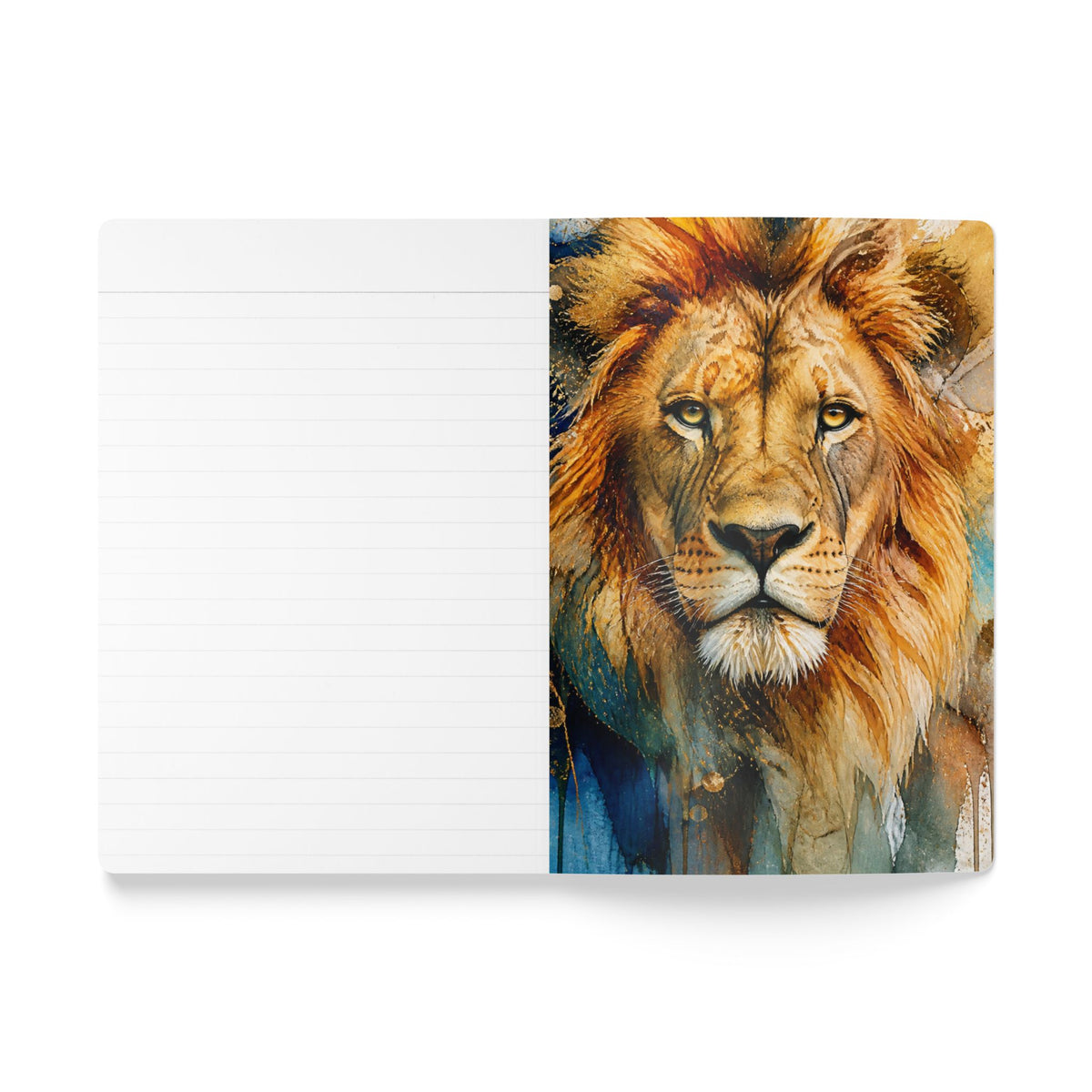 Leo Lion Softcover Journal — Zodiac Notebook with Inspirational Inside Prints