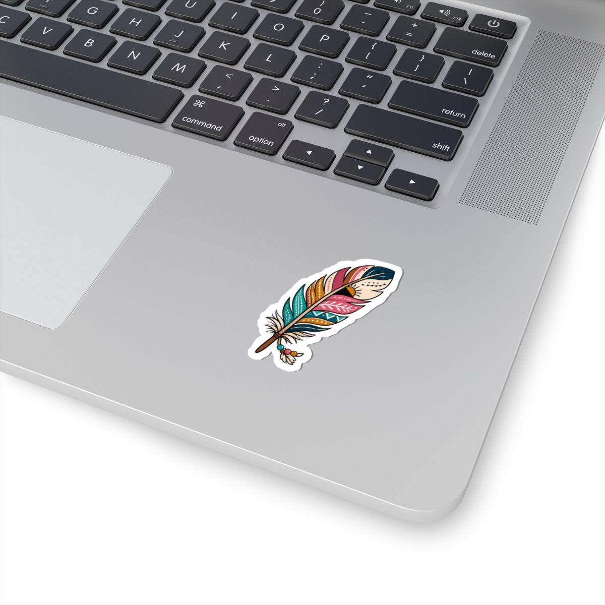 Colorful Boho Feather Kiss-Cut Sticker
