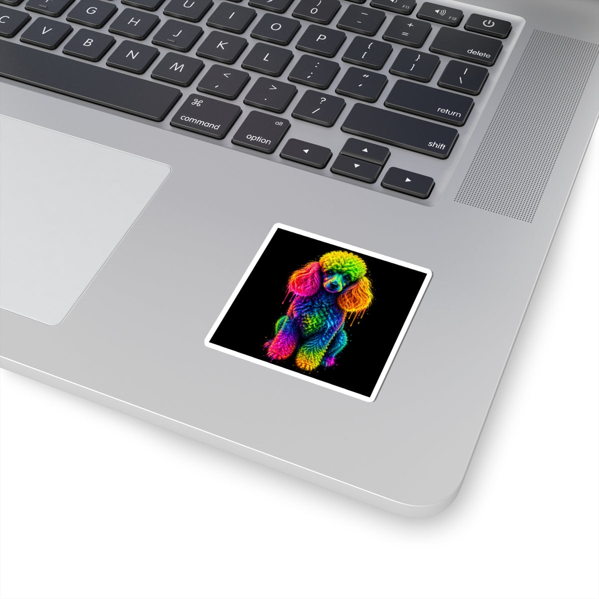 Rainbow Poodle Kiss-Cut Sticker