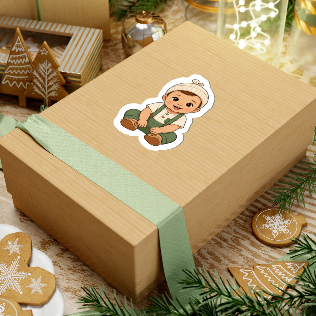 Adorable Baby Boy Kiss-Cut Sticker