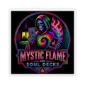 Mystic Flame & Soul Decks Sticker — Neon Grim Reaper Tarot Design