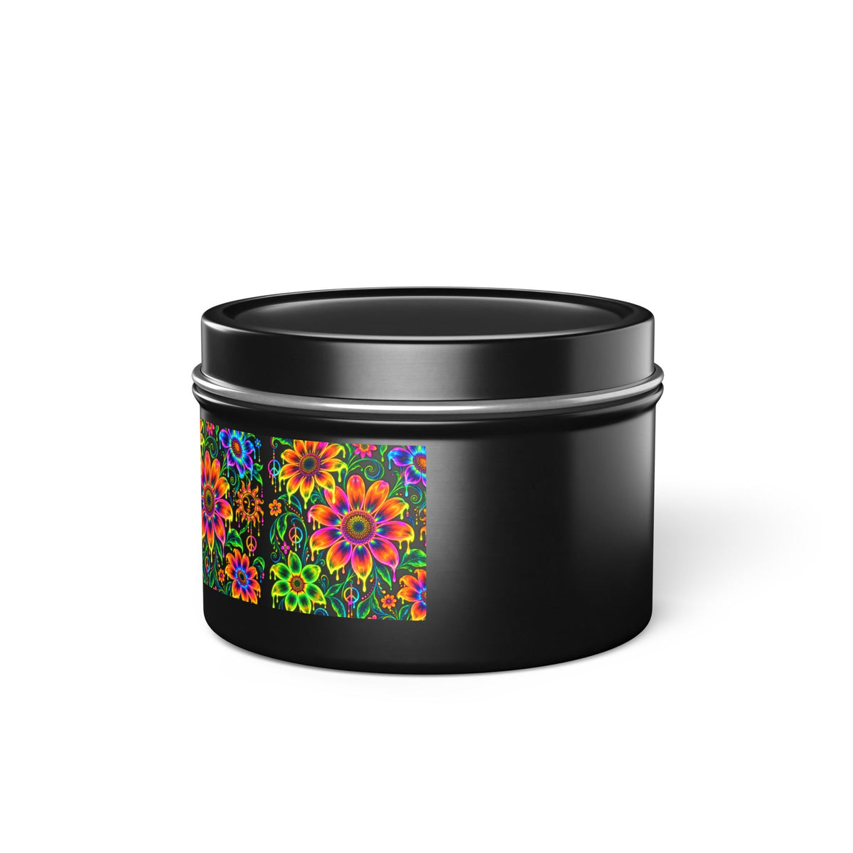 Colorful Floral Tin Candle