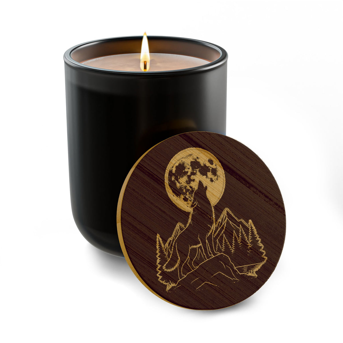 Mountain Moon Engraved Soy Candle