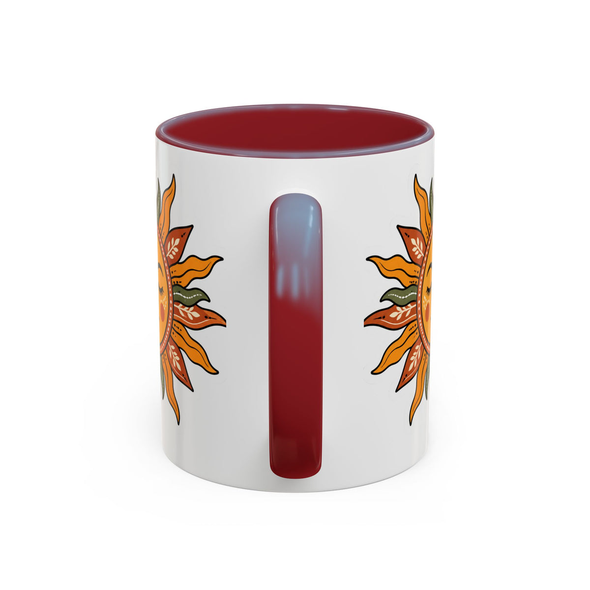 Sunface Accent Coffee Mug — Boho Sun Goddess Ceramic Mug (11/15oz)
