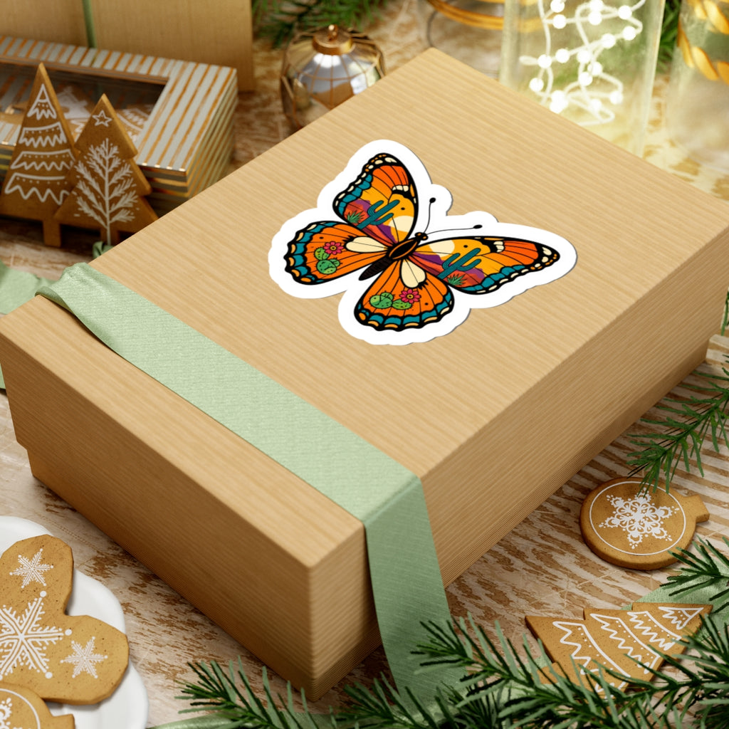 Colorful Desert Butterfly Kiss-Cut Sticker