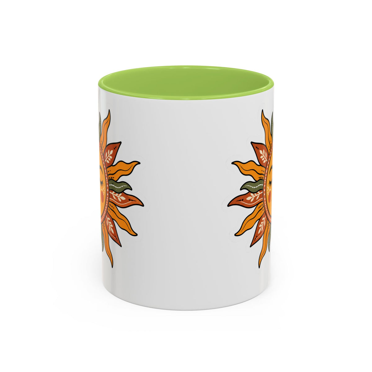 Sunface Accent Coffee Mug — Boho Sun Goddess Ceramic Mug (11/15oz)