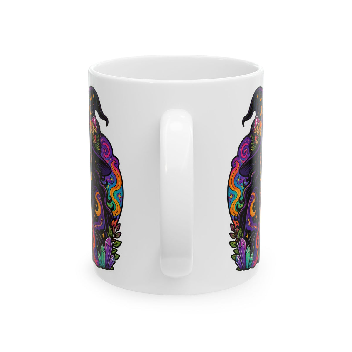 Psychedelic Witch Ceramic Mug – Colorful Magic Coffee Cup (11oz & 15oz)