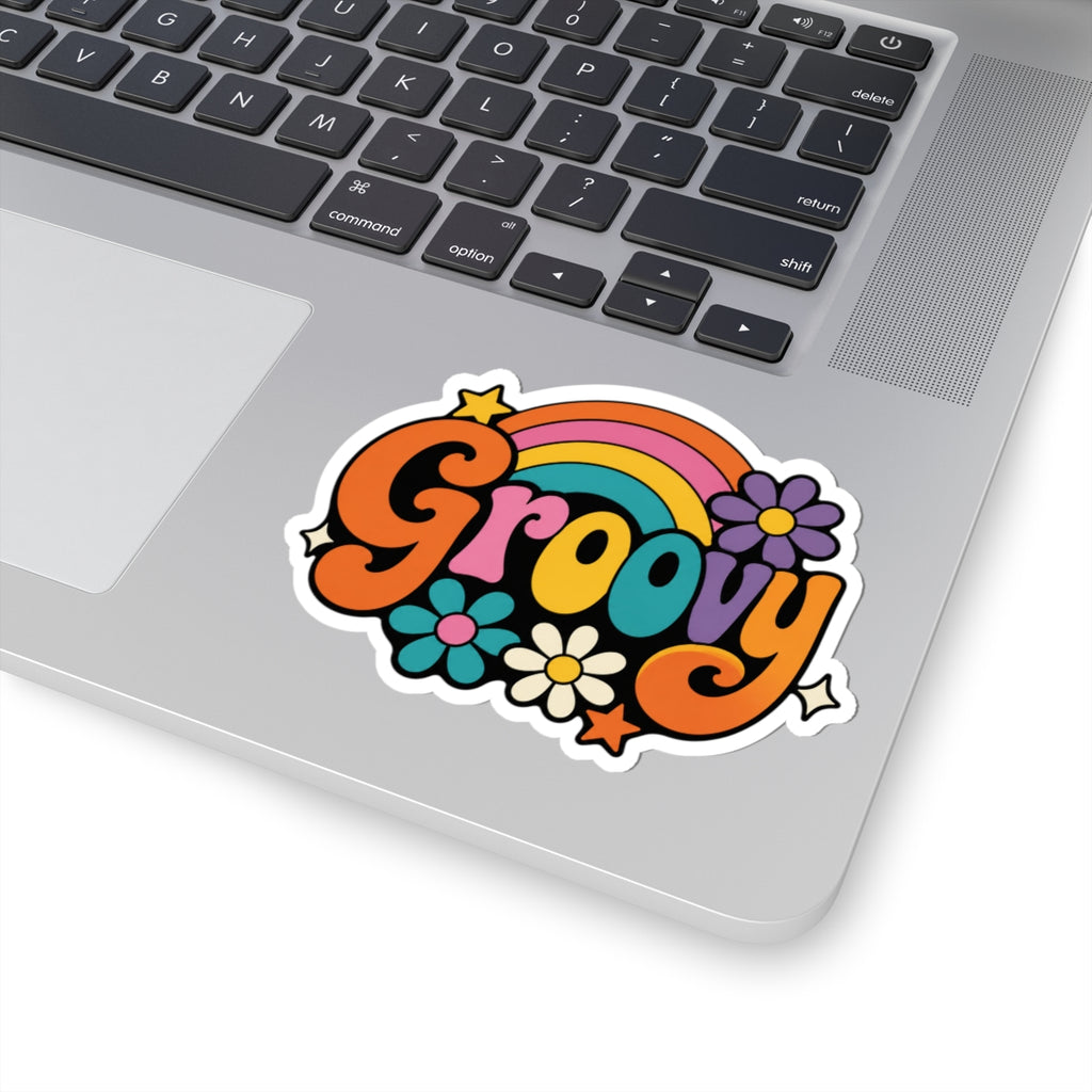 Groovy Rainbow Kiss-Cut Sticker