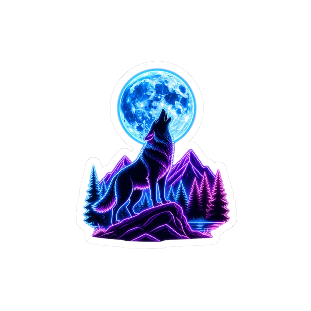 Howling Wolf Moon Kiss-Cut Sticker