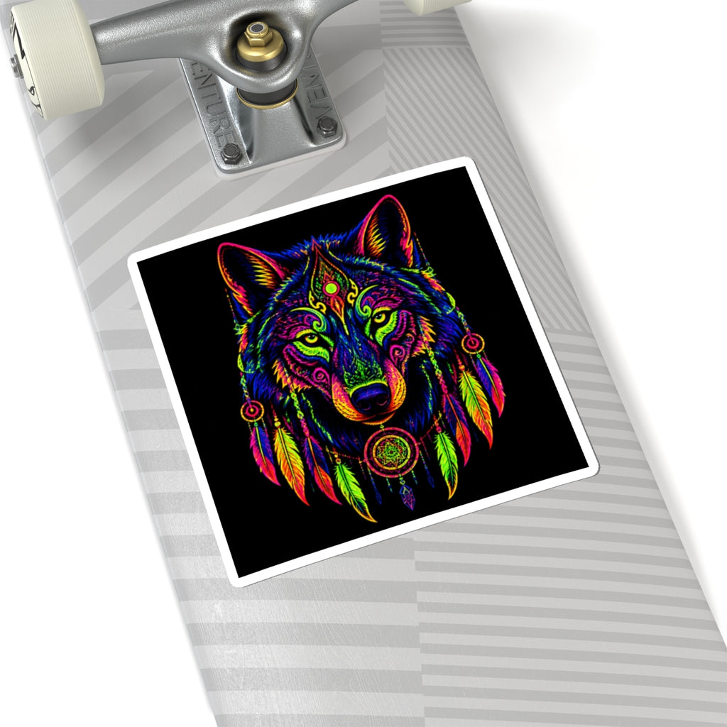 Colorful Wolf Dreamcatcher Kiss-Cut Sticker