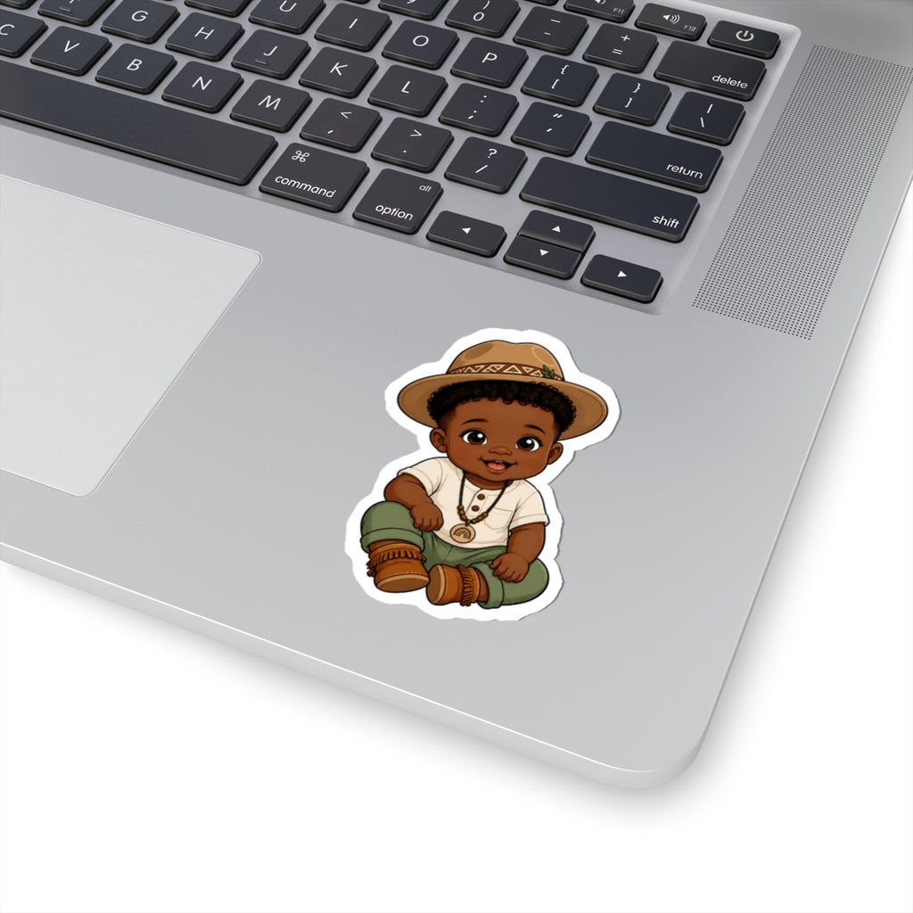 Adorable Black Baby boy Kiss-Cut Sticker