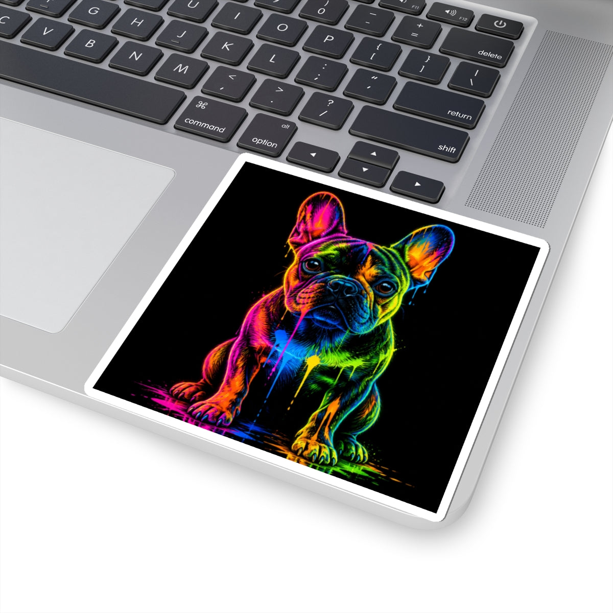 Neon French Bulldog Kiss-Cut Sticker