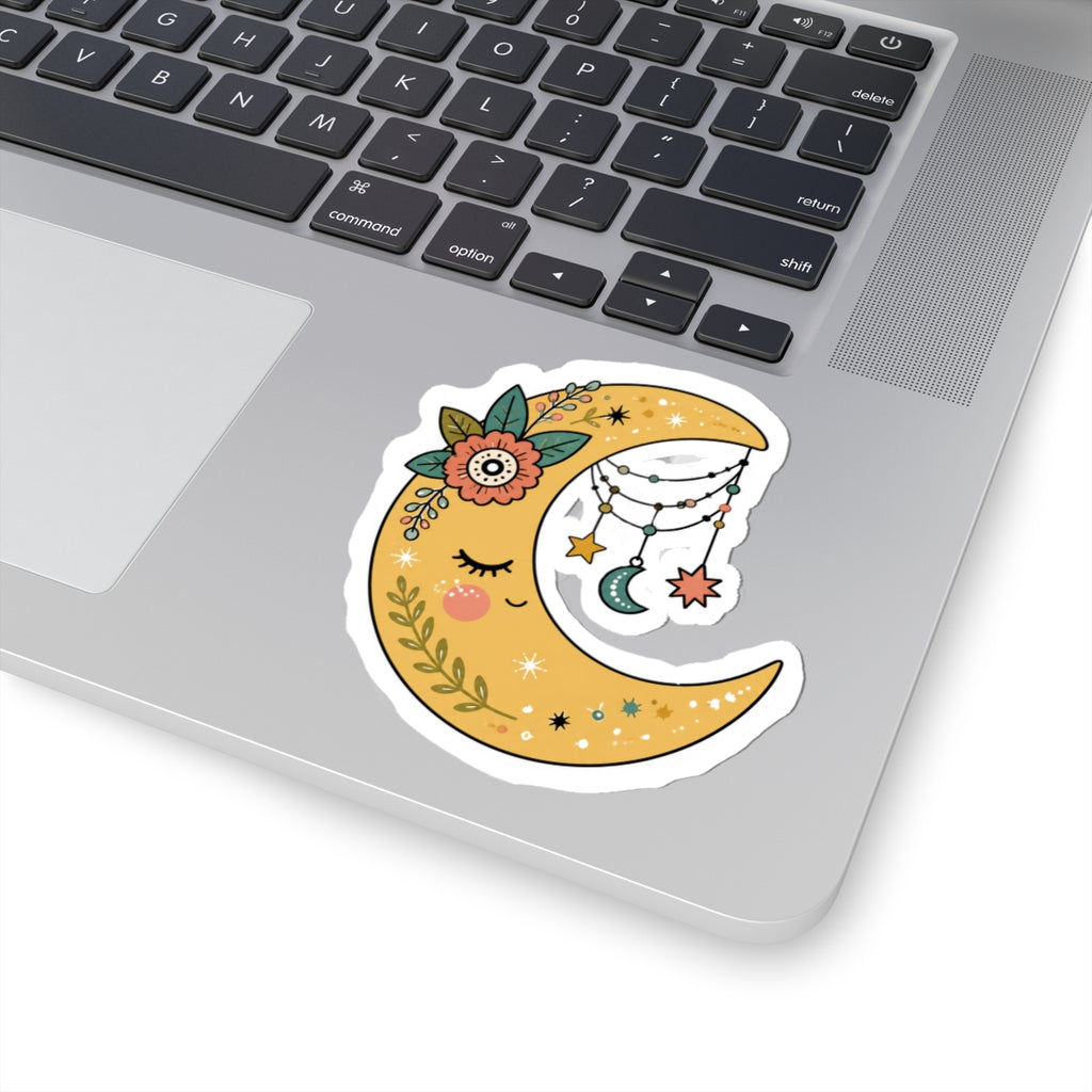 Celestial Crescent Moon Kiss-Cut Sticker