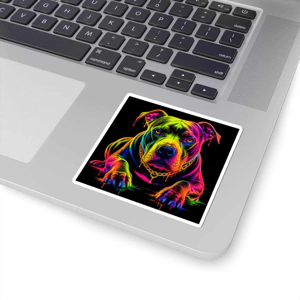 Neon Pit Bull Kiss-Cut Sticker