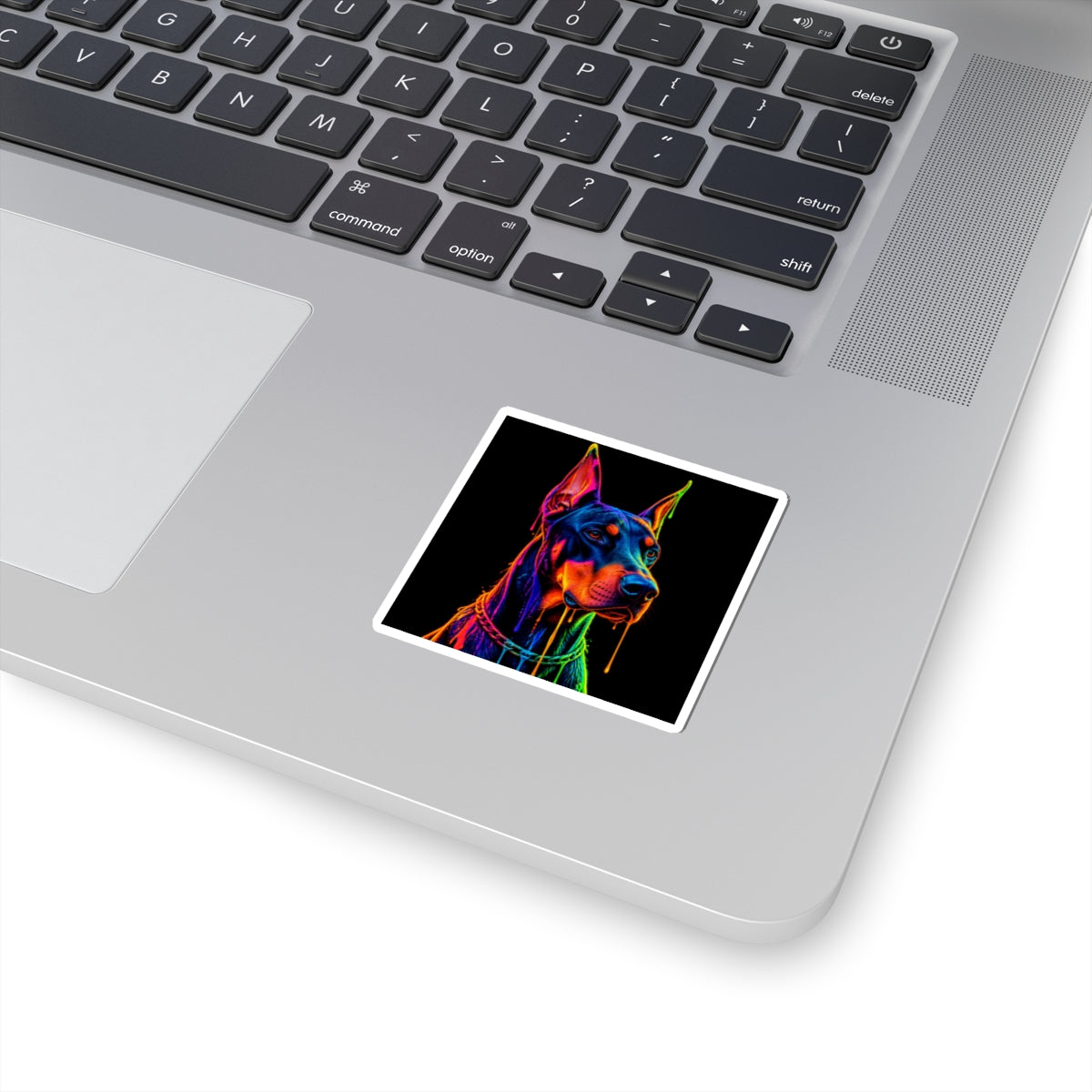 Neon Doberman Dog Kiss-Cut Sticker