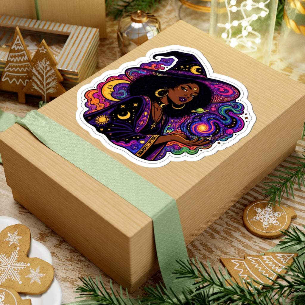 Mystic Witch Sticker — Afro Magic Kiss-Cut Vinyl Sticker