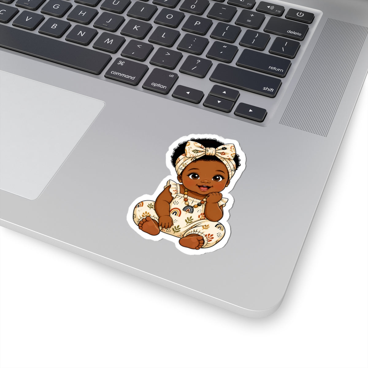 Adorable Black Baby Girl Kiss-Cut Sticker