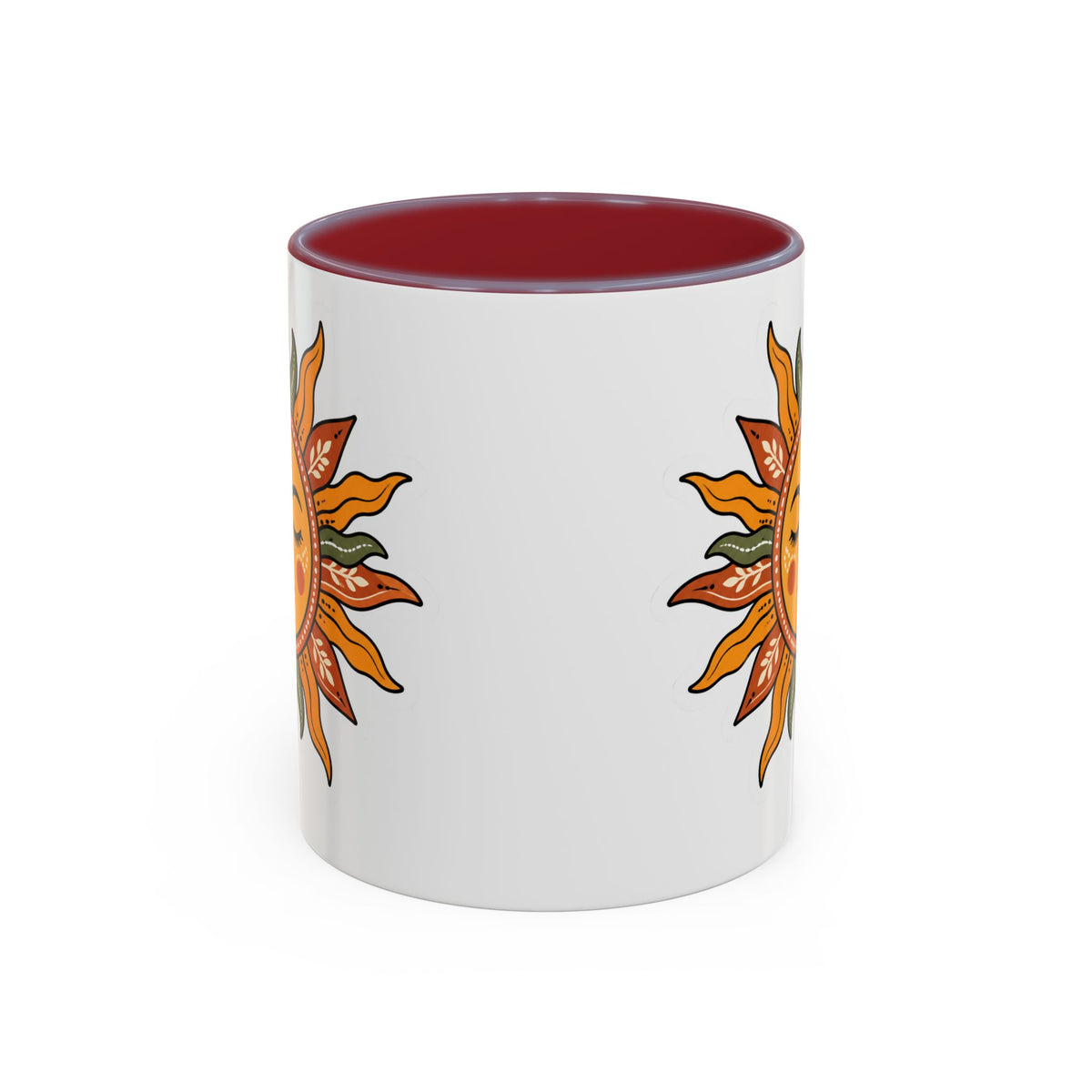Sunface Accent Coffee Mug — Boho Sun Goddess Ceramic Mug (11/15oz)