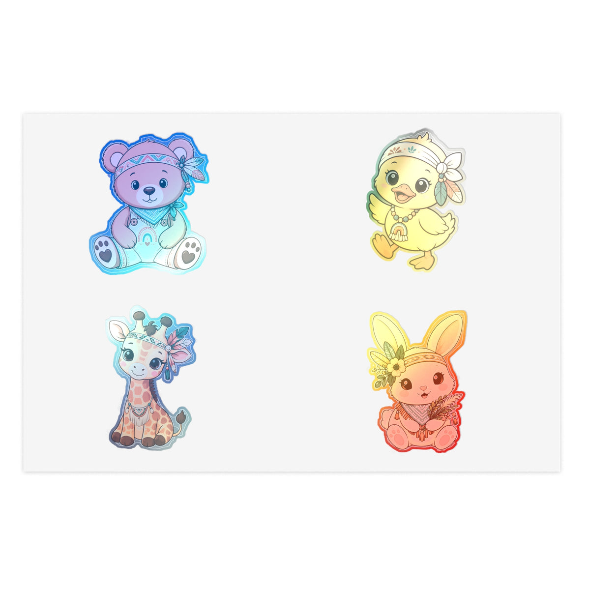 Cute Boho Animals Sticker Sheets
