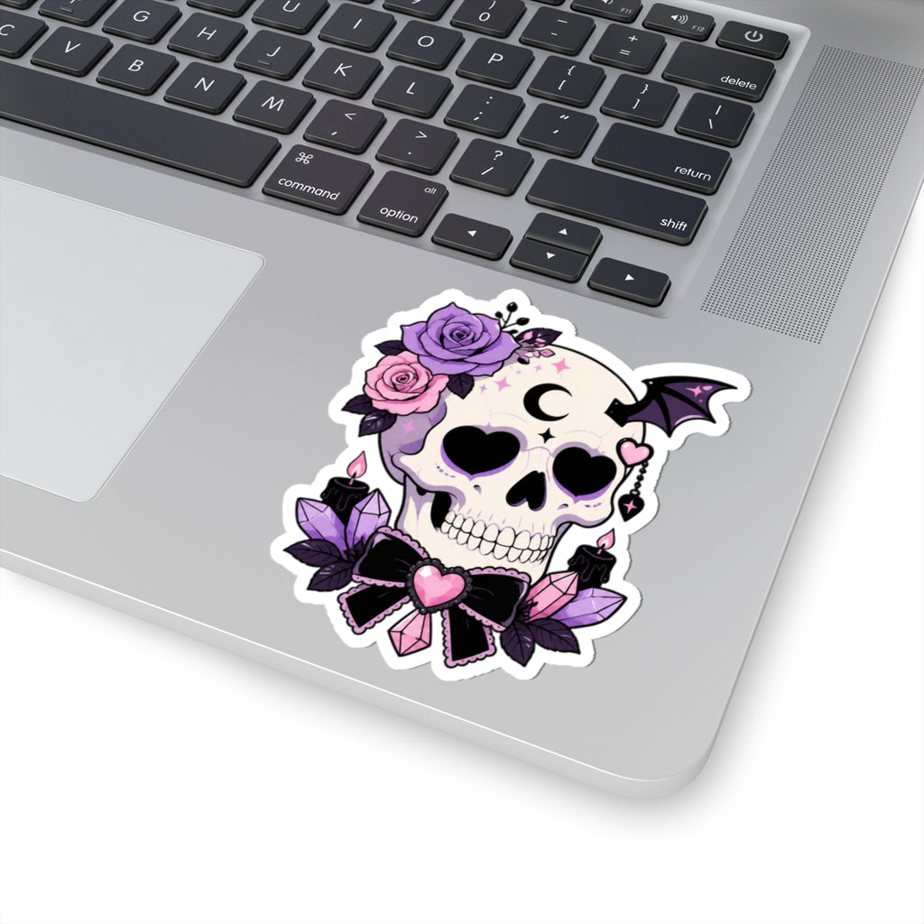 Pastel Gothic Sugar Skull Kiss-Cut Sticker