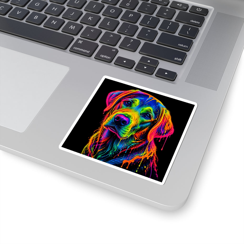 Colorful Labrador Retriever Dog Kiss-Cut Sticker