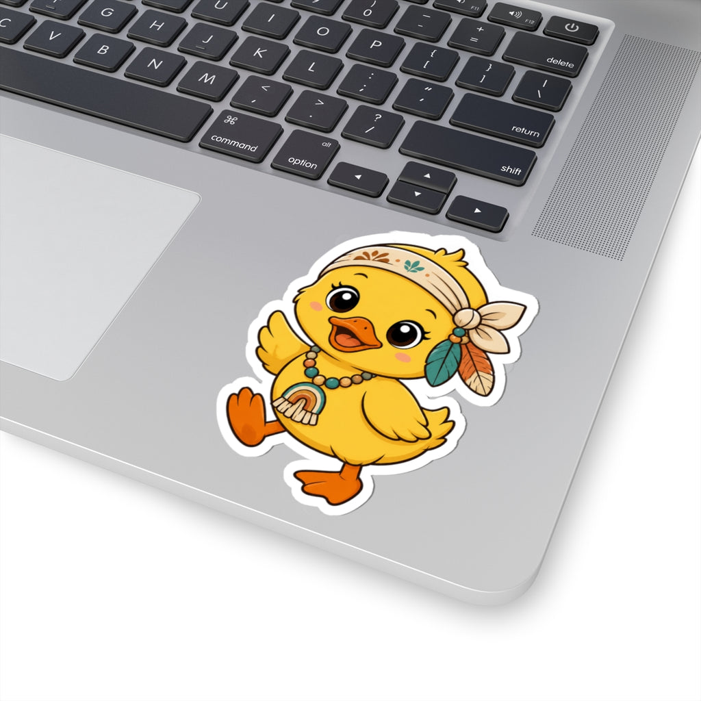 Adorable Boho Duckling Kiss-Cut Sticker