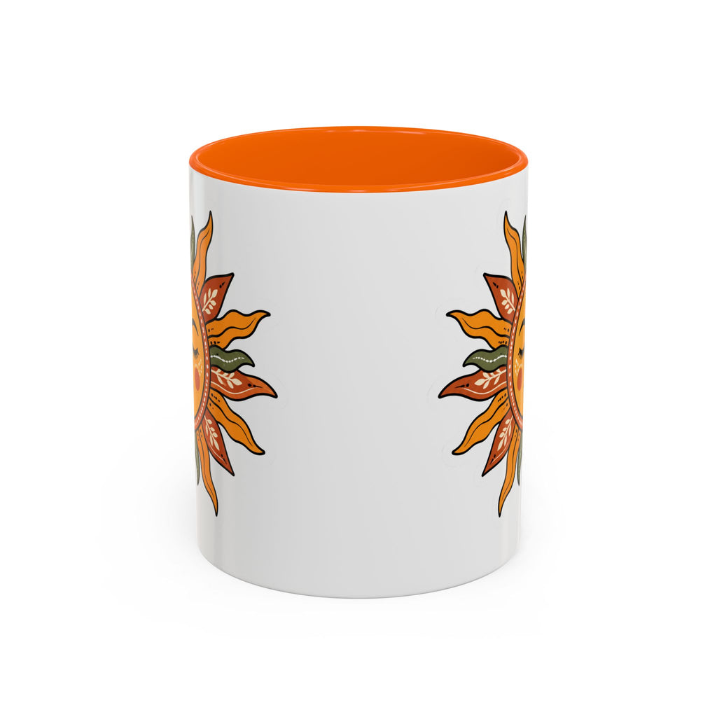 Sunface Accent Coffee Mug — Boho Sun Goddess Ceramic Mug (11/15oz)
