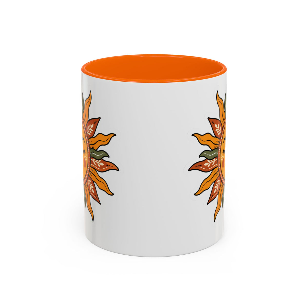 Sunface Accent Coffee Mug — Boho Sun Goddess Ceramic Mug (11/15oz)