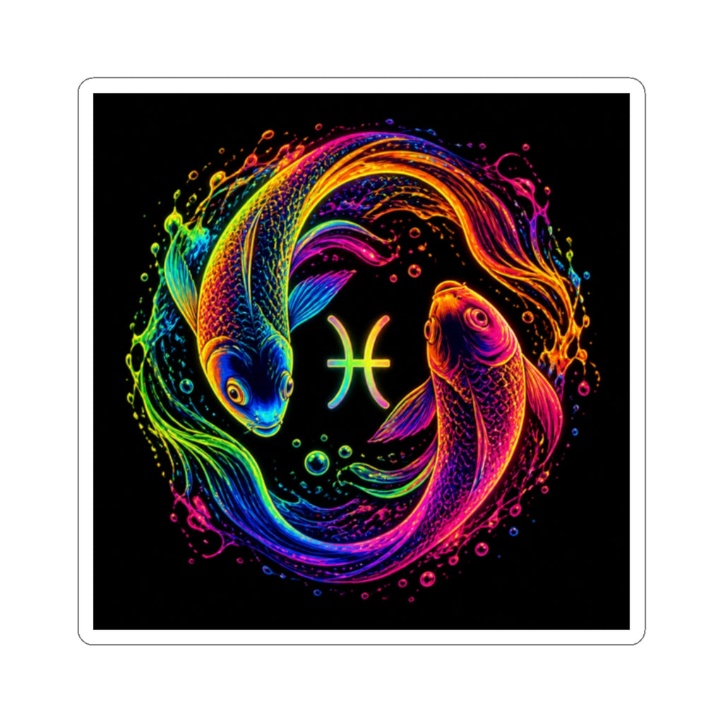 Pisces Zodiac Fish Kiss-Cut Sticker
