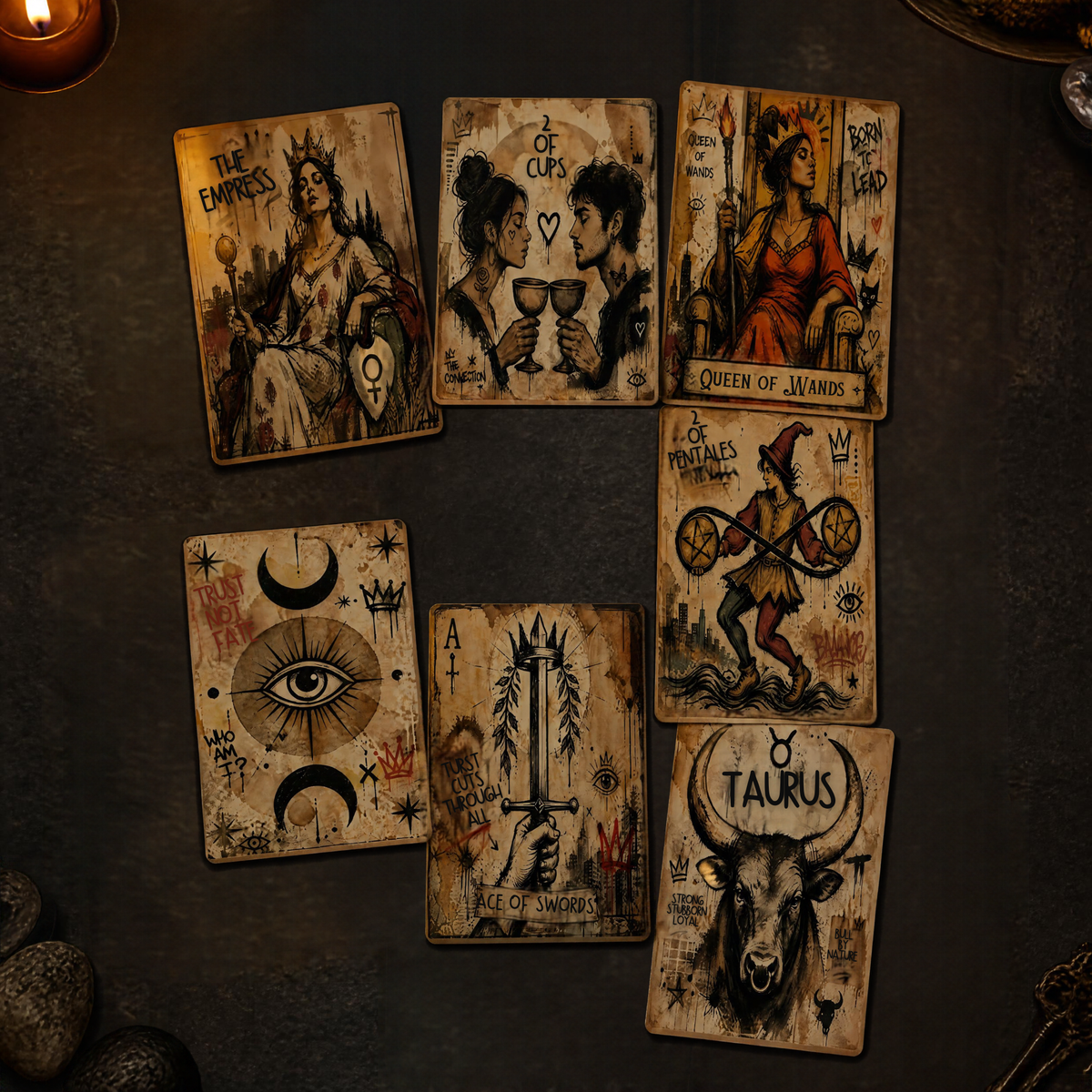 The Rebel Riot Printable Tarot Deck (With Tuck Box and Cheat Sheet)