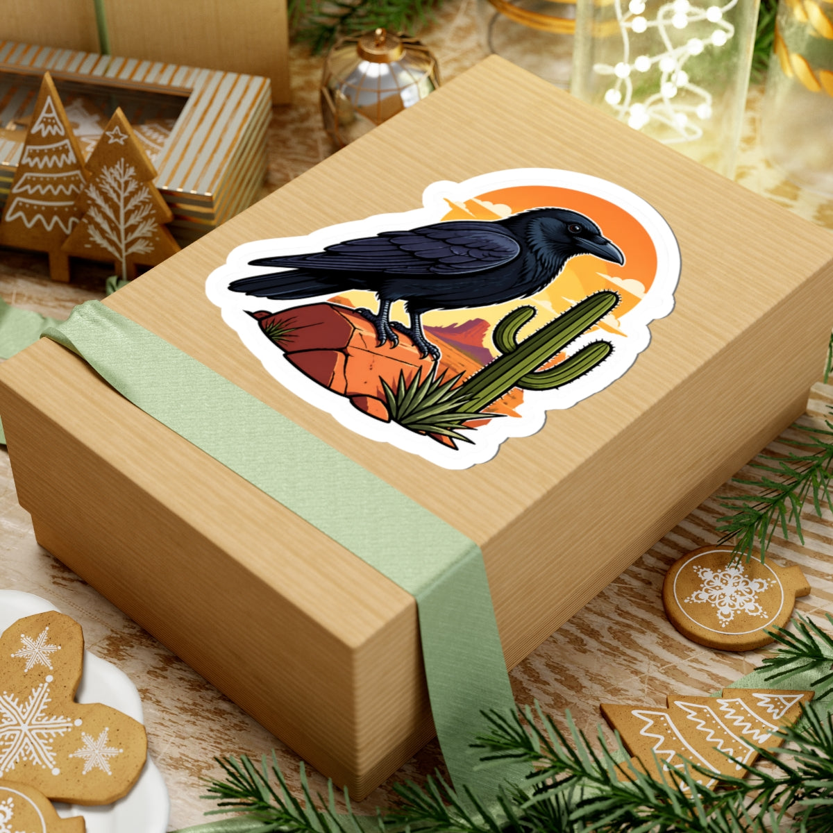 Desert Raven Kiss-Cut Sticker