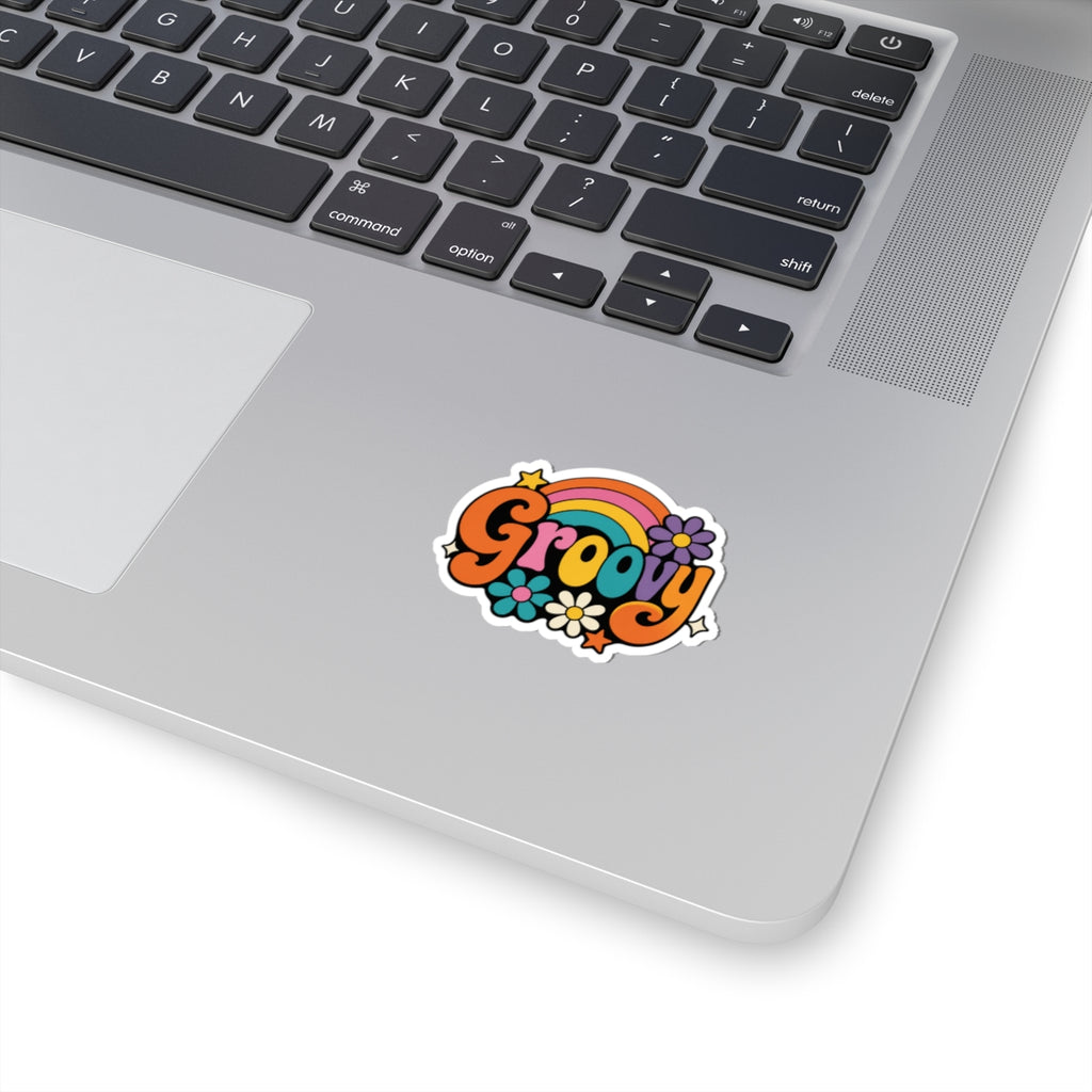 Groovy Rainbow Kiss-Cut Sticker