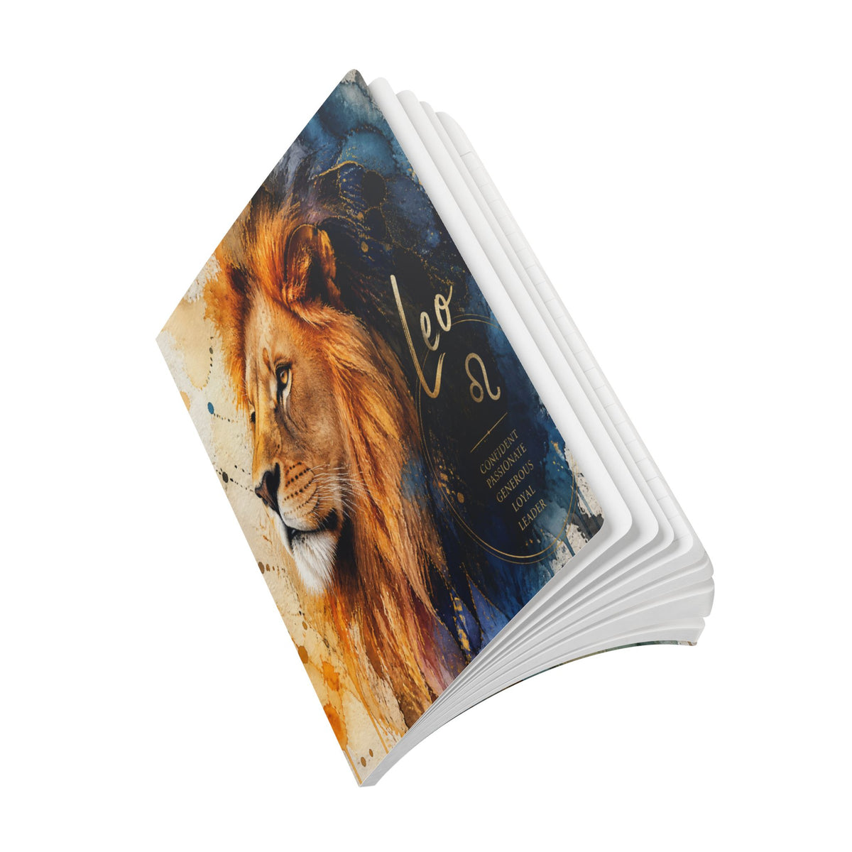 Leo Lion Softcover Journal — Zodiac Notebook with Inspirational Inside Prints